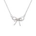 KALYERING Silver Necklace for Women - Bow Necklace Elegant Silver Mini Bow Pendant Necklace - Trendy & Adorable Design for Women Silver Jewelry Gift