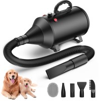 Blanlody Dog Hair Dryer Blaster 3800W/5.2HP Pet Grooming Hair Dryer Low Noise Temperature Heater with 4 Different Nozzles and Pet Grooming Brush